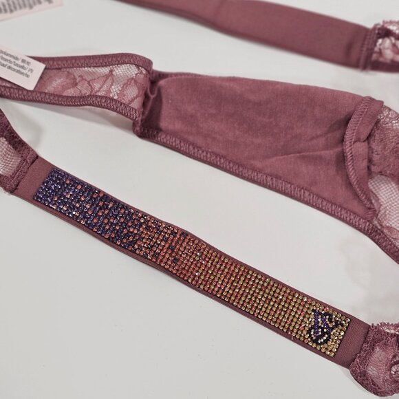 Victoria's Secret Sunset Ombré Shine Strap Brazilian Panty Floral Lace Size L - Picture 4 of 5